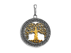 Серебряная подвеска  «Древо жизни» с позолотой